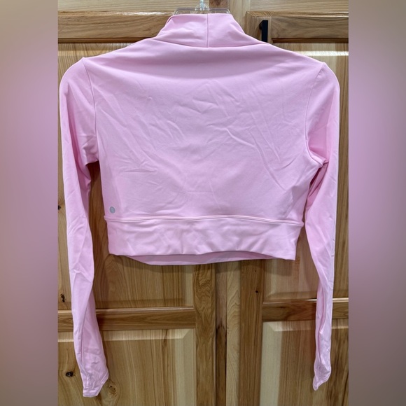 HALARA Softly Zero Pink Long Sleeve Padded Cropped Yoga Sports Fitted Top - Picture 6 of 14